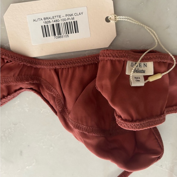 DOEN Alita Bralette Bra in Pink Clay Silk - XS or M - NWT - Picture 3 of 4